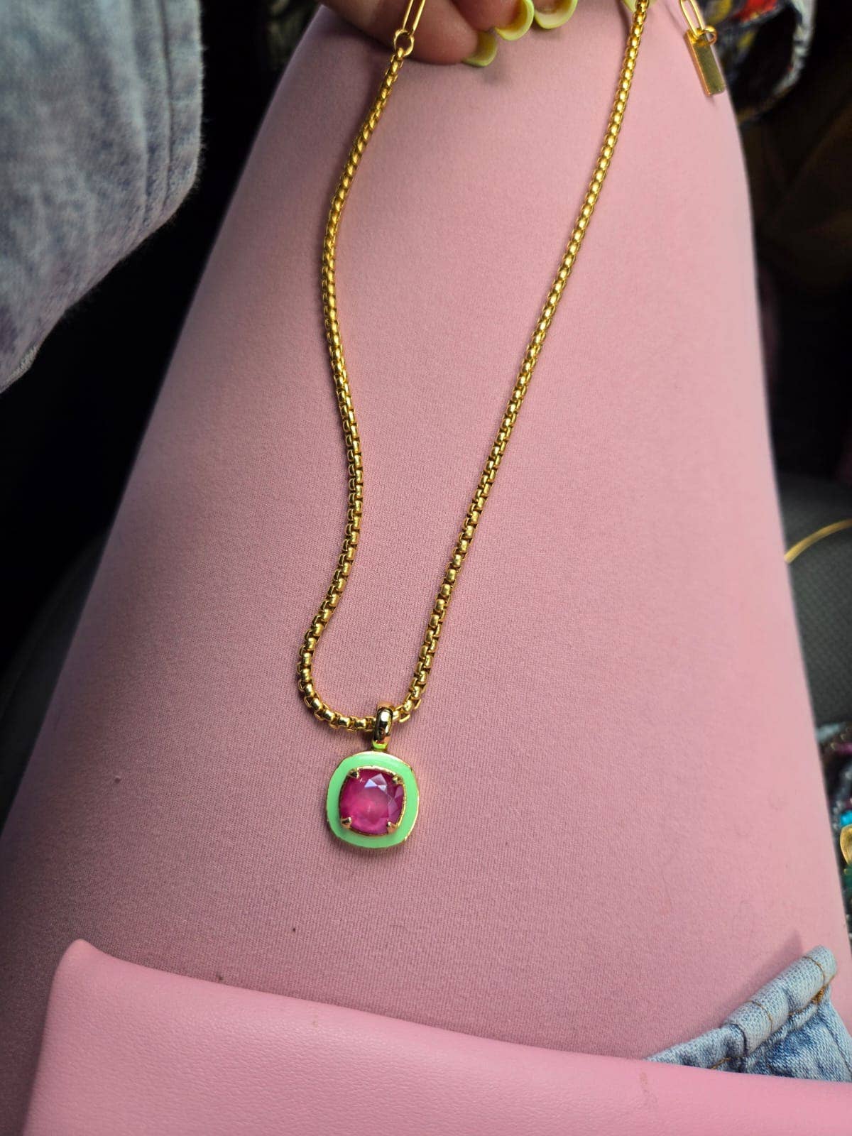 Dakota Pendant Necklace: Jean Blue