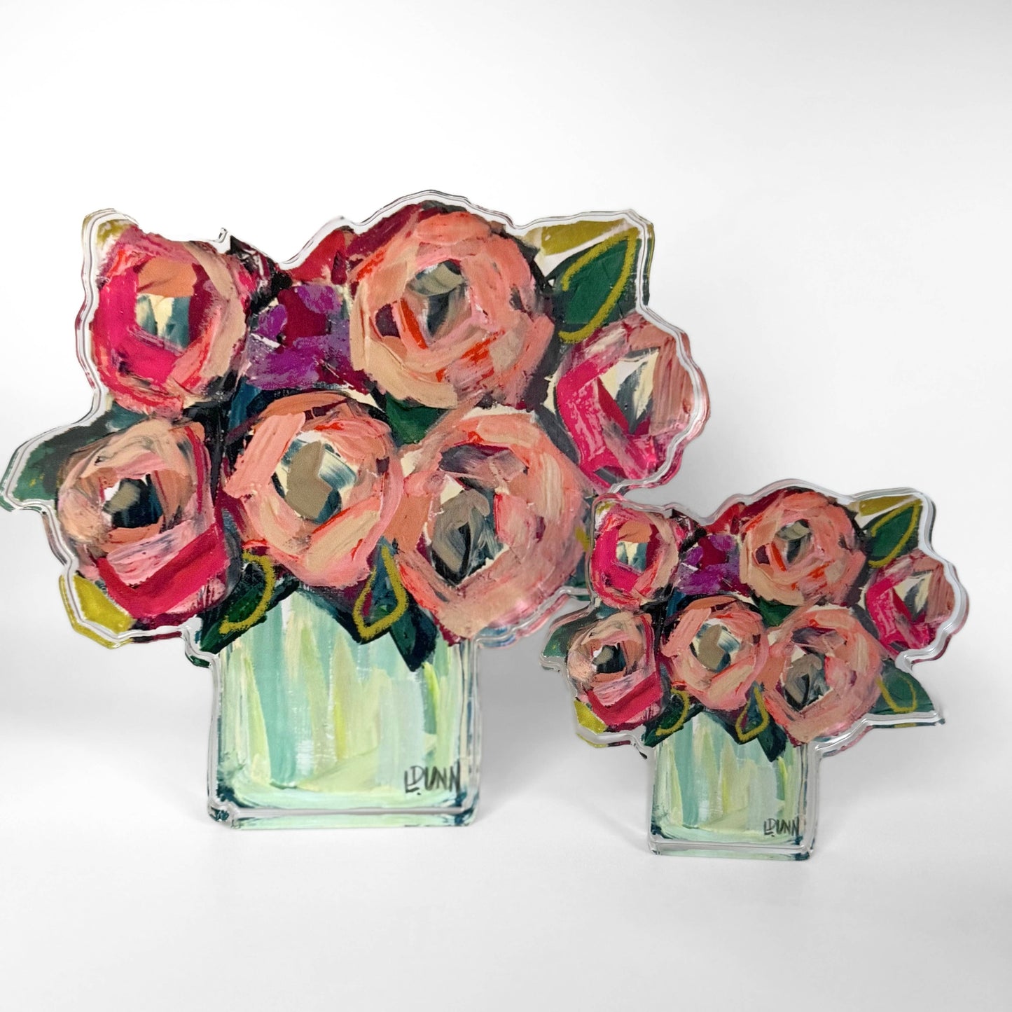 Blush and Blue Acrylic Floral: Bitty