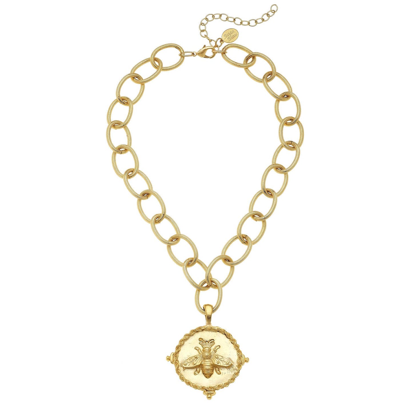 Gold Bee Pendant on Loop Chain Necklace