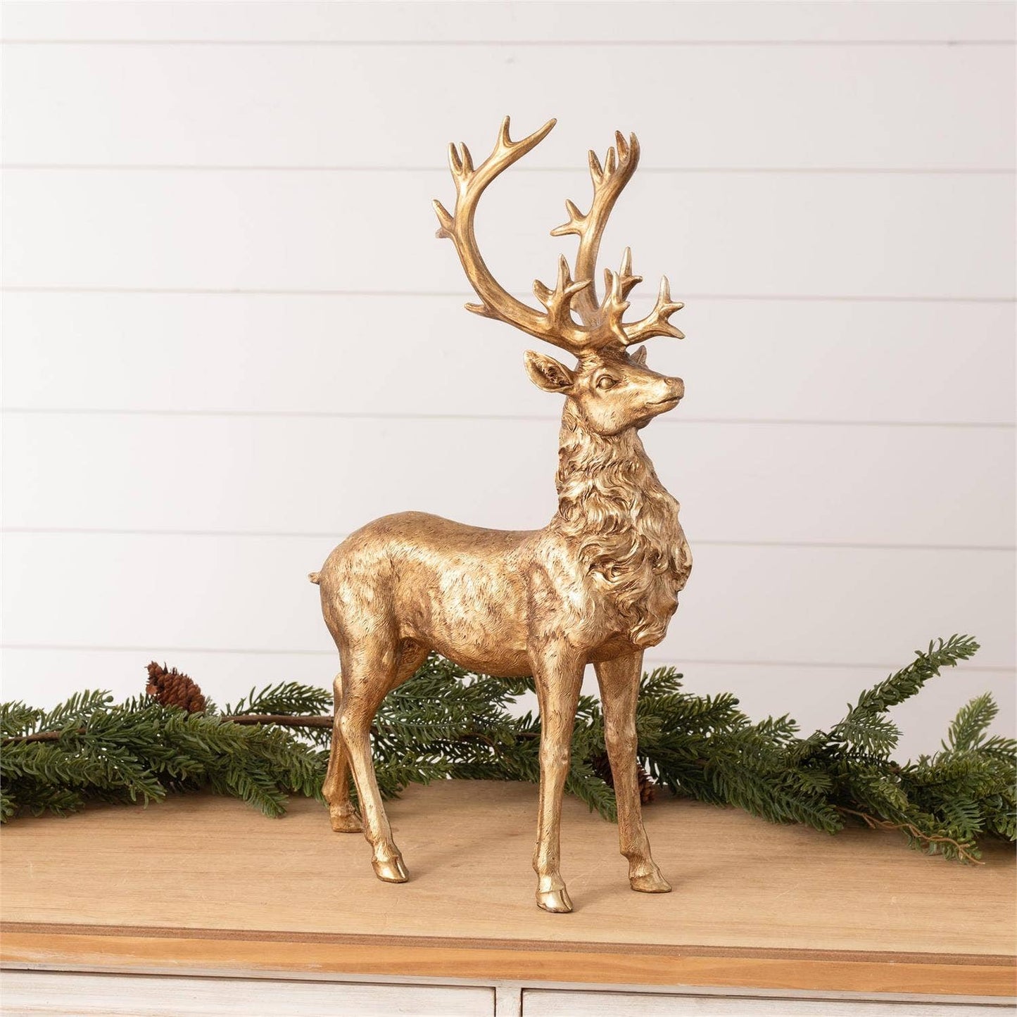 Gold Christmas Deer Figurine - Standing (Pk/02)