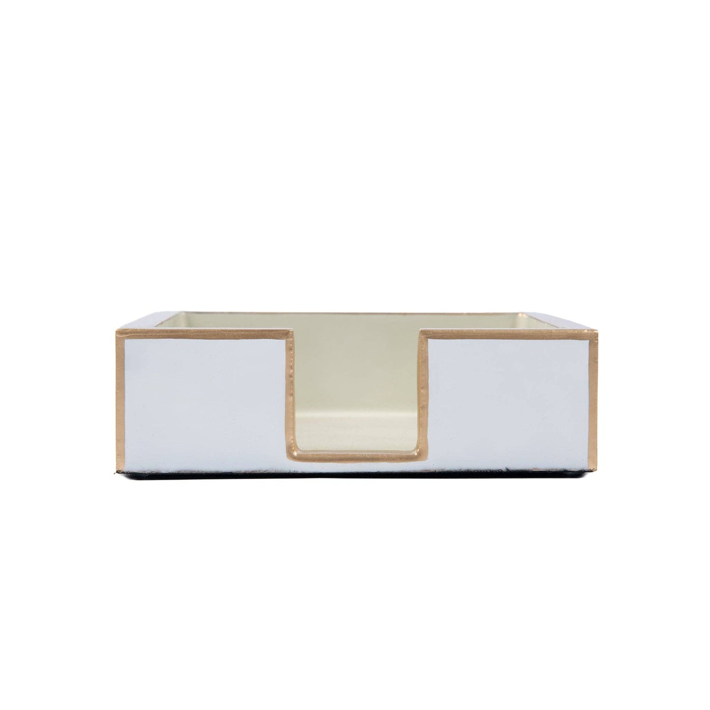 Gracie Enameled Color Block Amelia Cocktail Tray - Taupe & White: Taupe & White