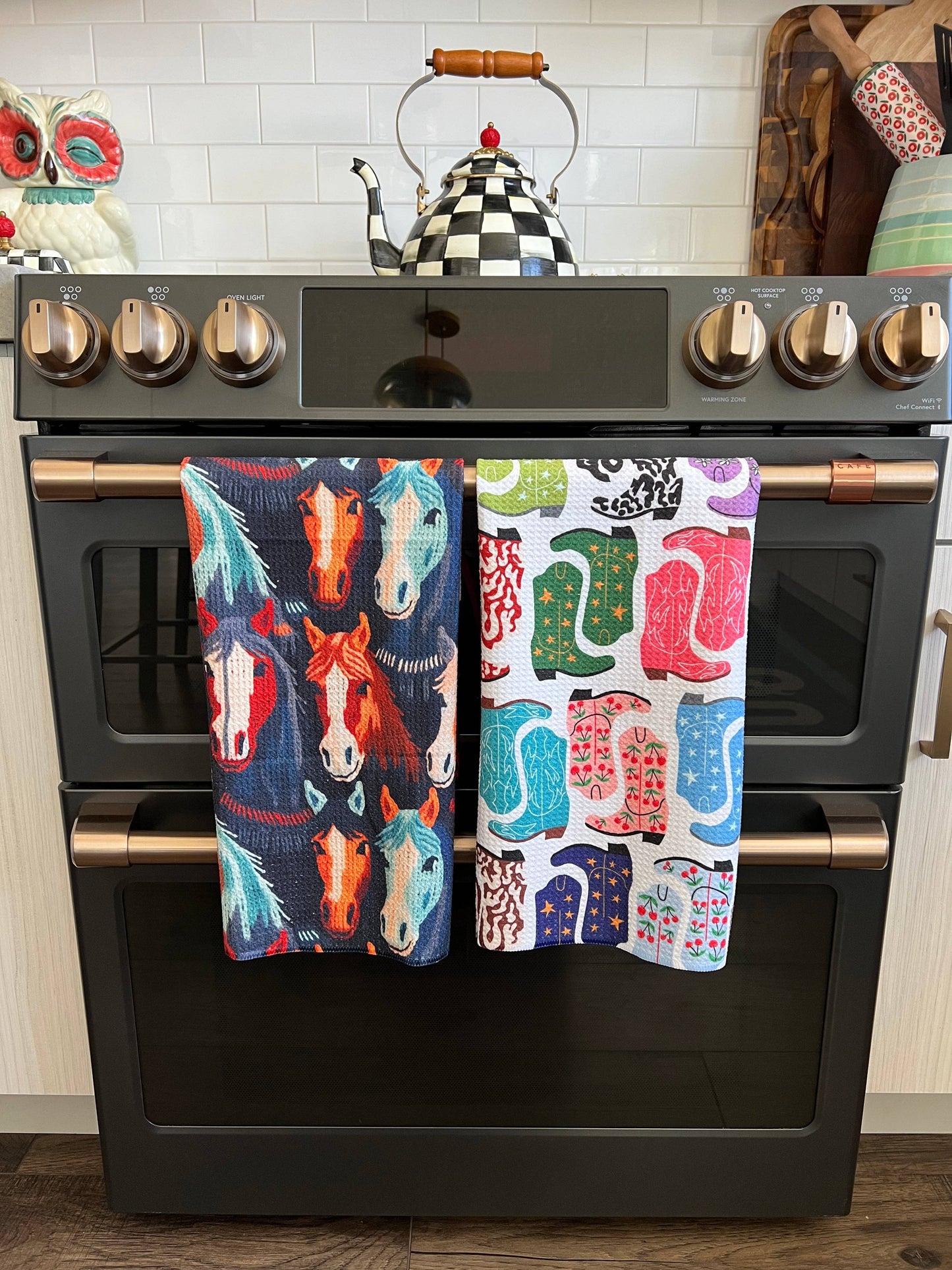 Laurice: Double-Sided Hand Towel: Blue / 17x27 in / Hand Towel