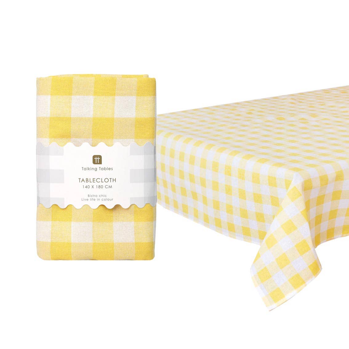 Yellow & White Gingham Tablecloth | Spring Tableware |