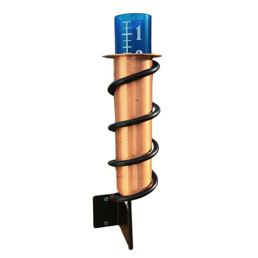 Solid Copper Post or Fence Mount Rain Gauge. Winter Safe.
