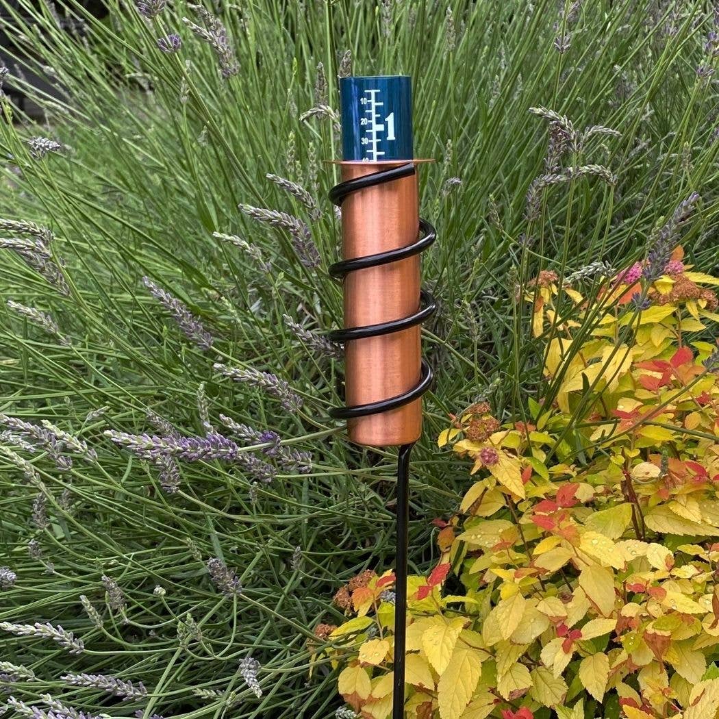 24" Copper Rain Gauge. Winter Safe Garden Rain Gauge.