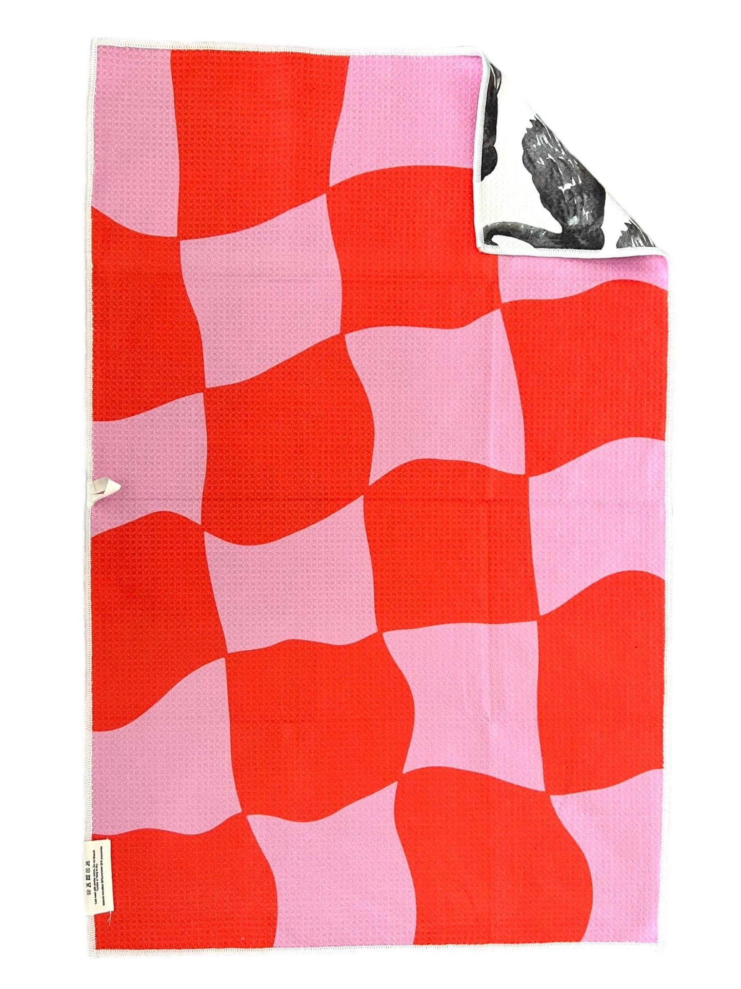 Cob and Pen: Reversible Hand Towel: White/Pink/Red / Hand Towel