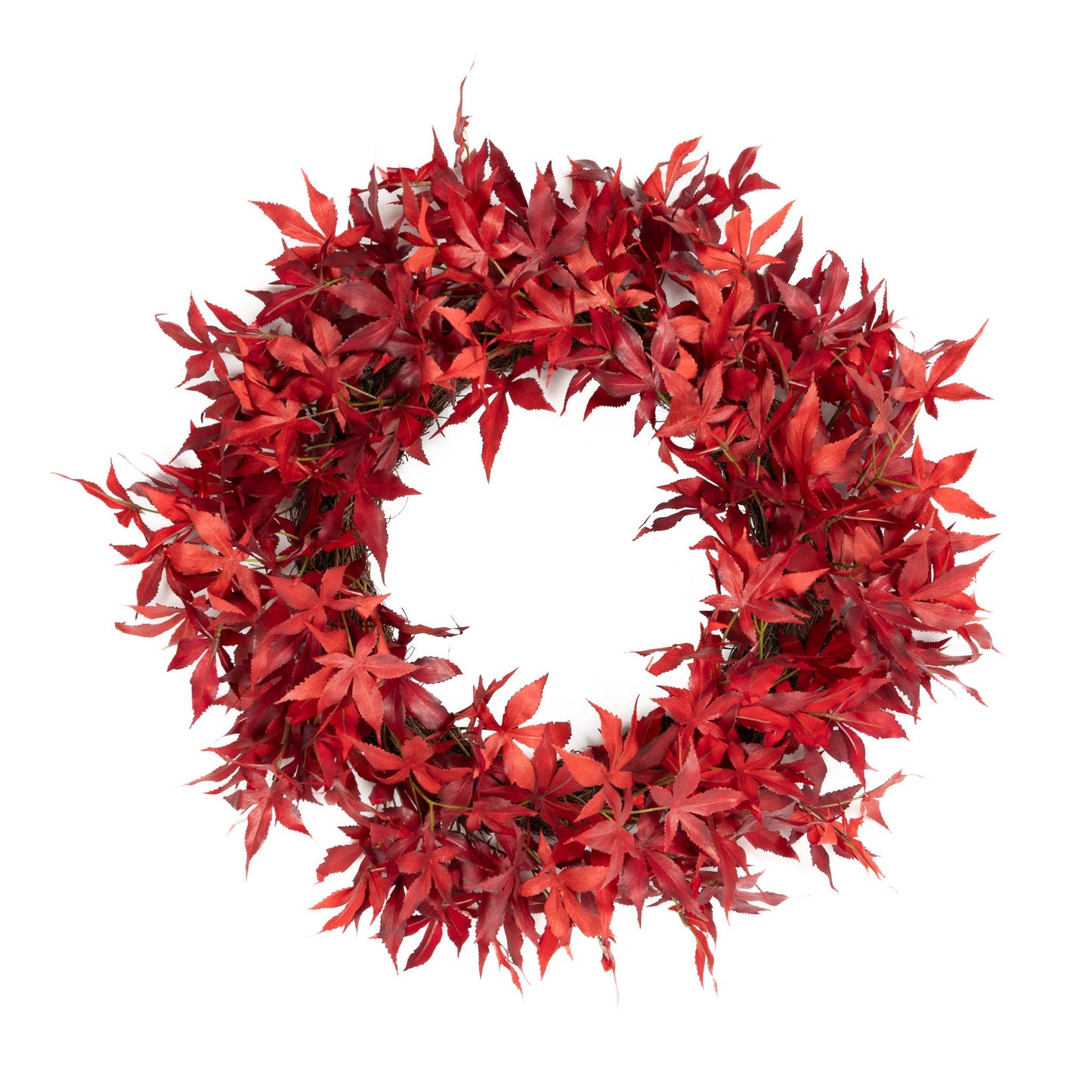 Japanese Maple Leaf Wreath - 26 Inch - Red