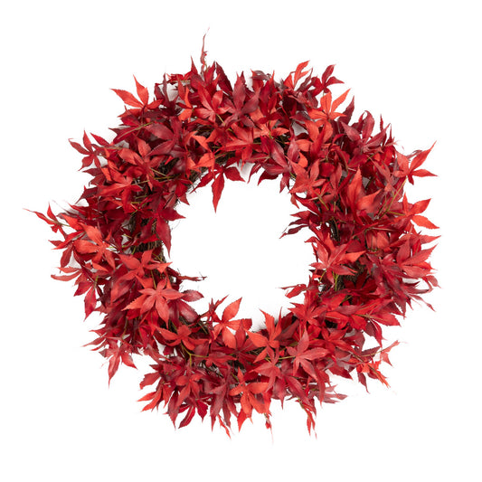 Japanese Maple Leaf Wreath - 26 Inch - Red
