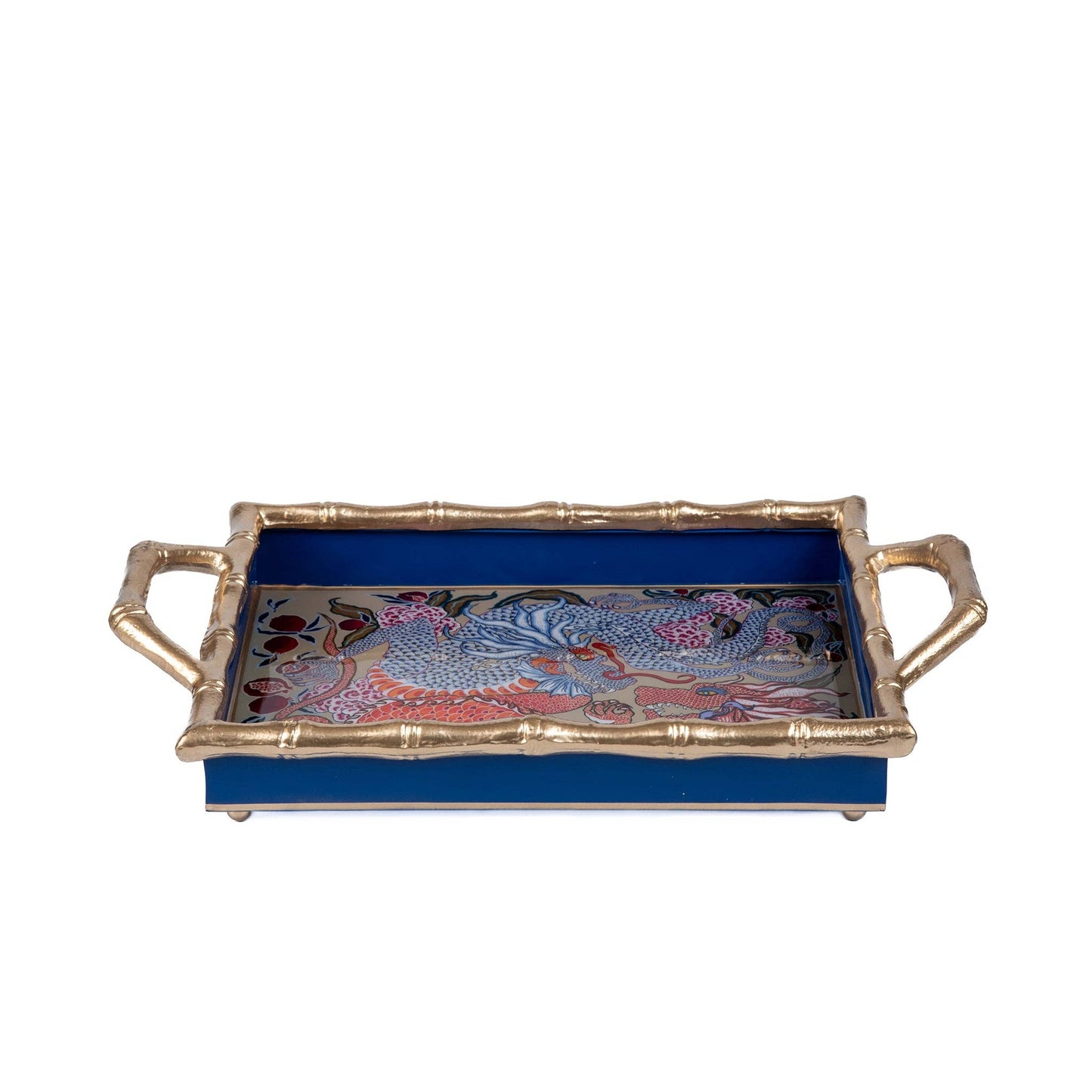 Dragon Enameled Chang Mai Tray 10x14: Multi-Color / 10 x 14