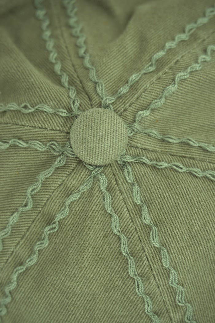 Bejeweled Bling Glitz Distressed Cap, Adjustable: Khaki
