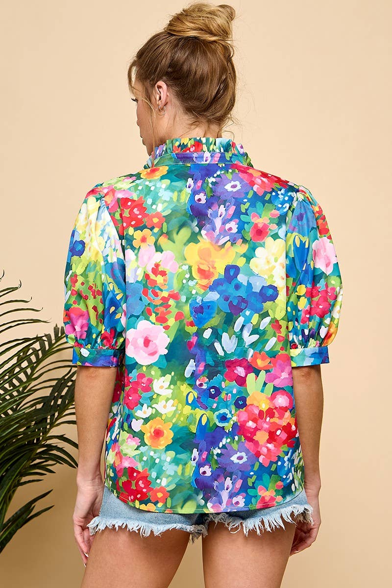 Floral Print Blouse : MULTI / M