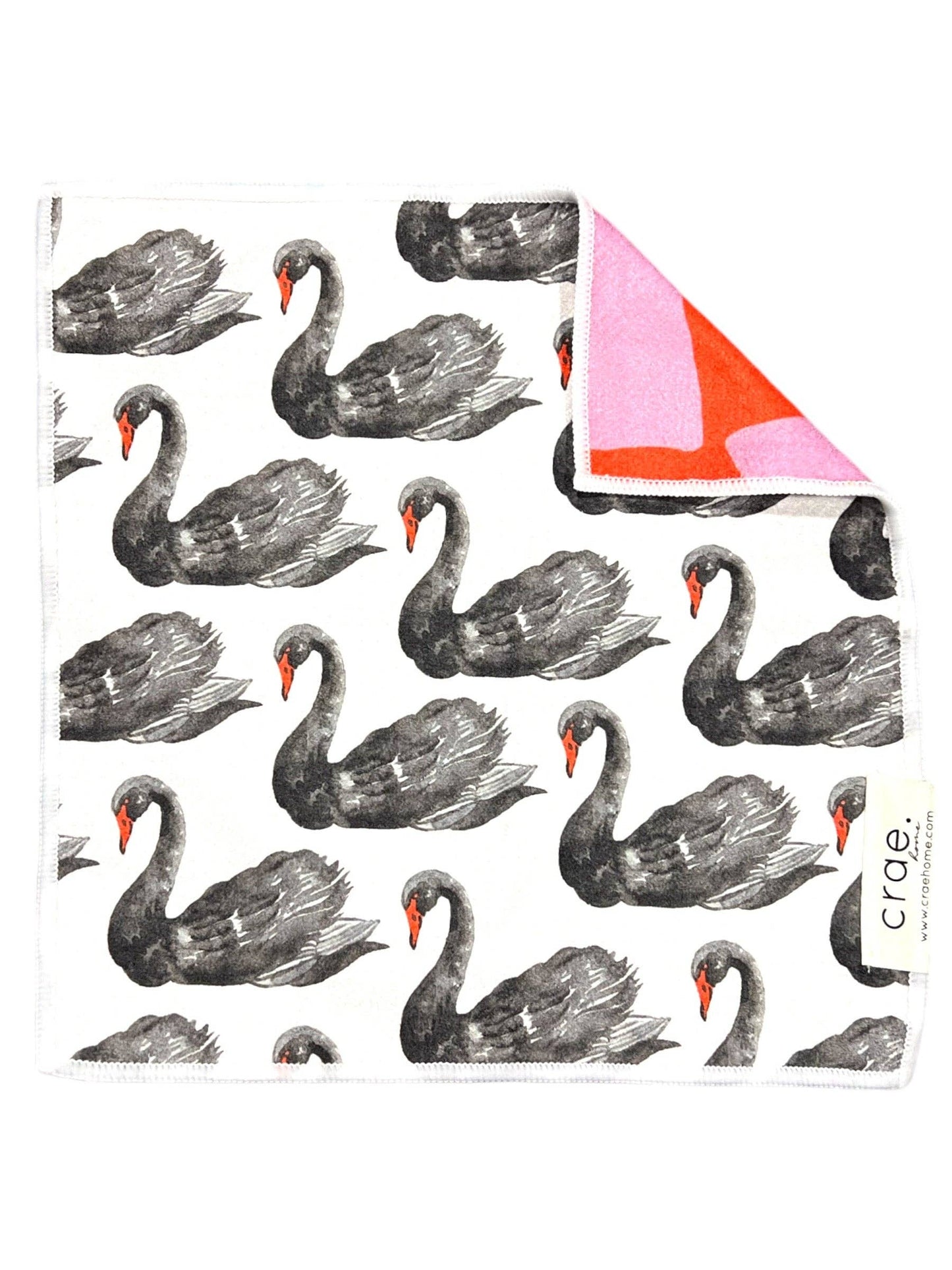 Cob and Pen: Reversible Washcloth: White/Pink/Red / 12x12 in