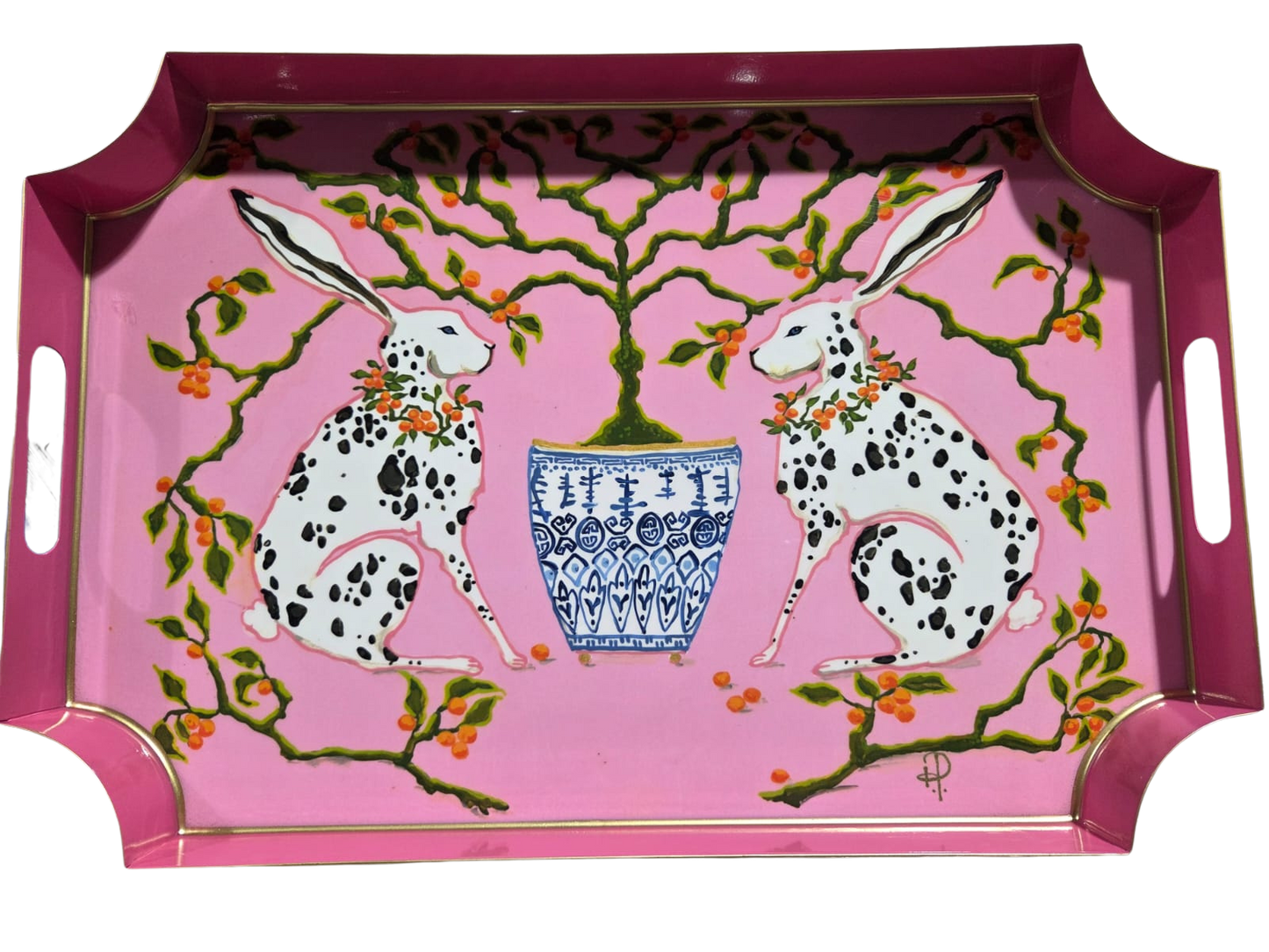 Bunnies Enameled Jaye Tray