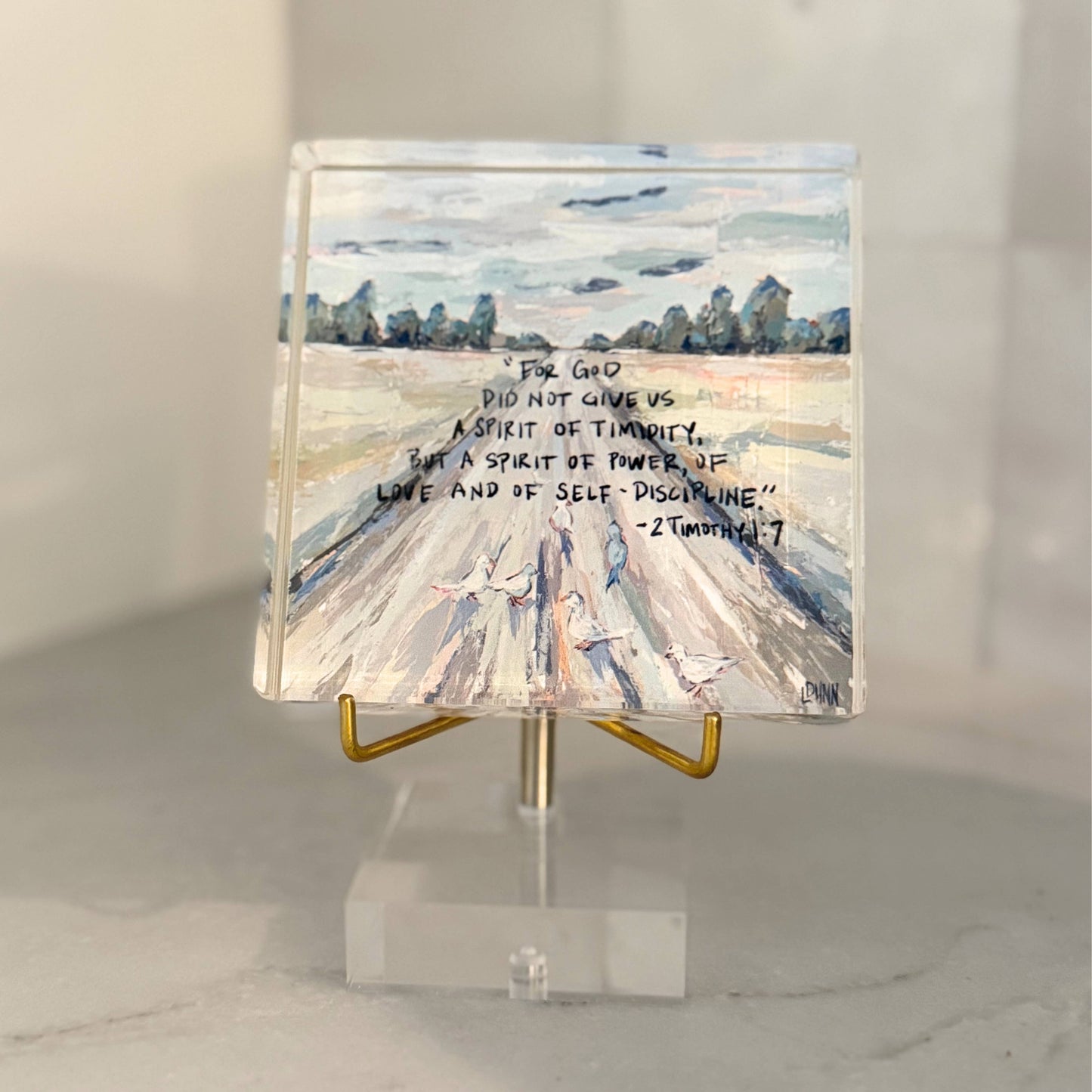 2 Timothy 1:7 Acrylic Scripture Block