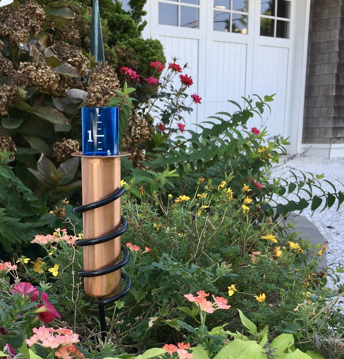 24" Copper Rain Gauge. Winter Safe Garden Rain Gauge.