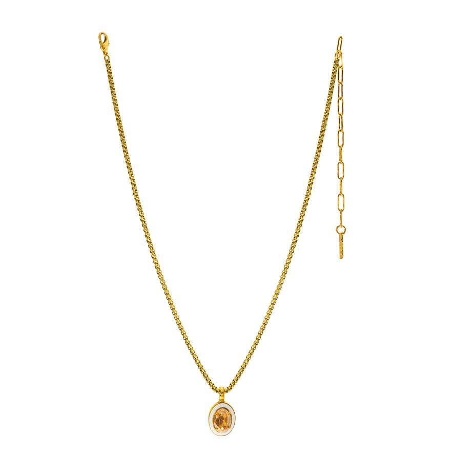 Dakota Pendant Necklace: Jean Blue