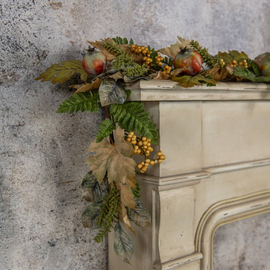 6' POMEGRANATE & BEIGE BERRY GARLAND