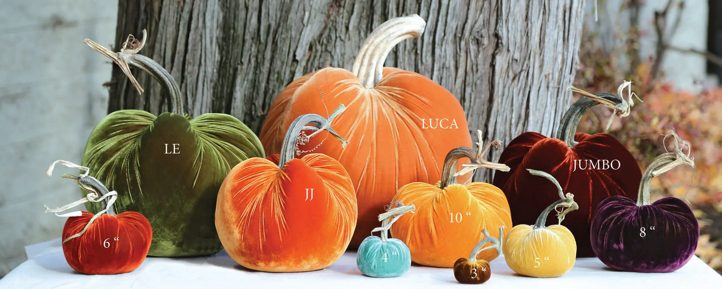 Cream Silk Velvet Pumpkin: 3"