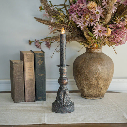 13" BLACK CANDLESTICK LIGHT