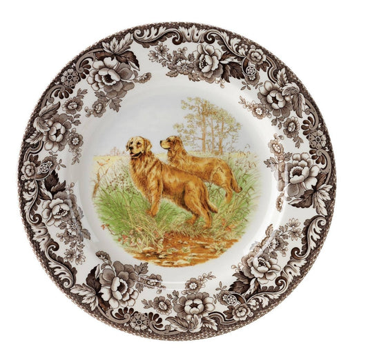 Portmeirion, Spode, Pimpernel, Nachtmann, Wrendale Designs - Spode Woodland Salad Plate 8 inch (Golden Retriever)