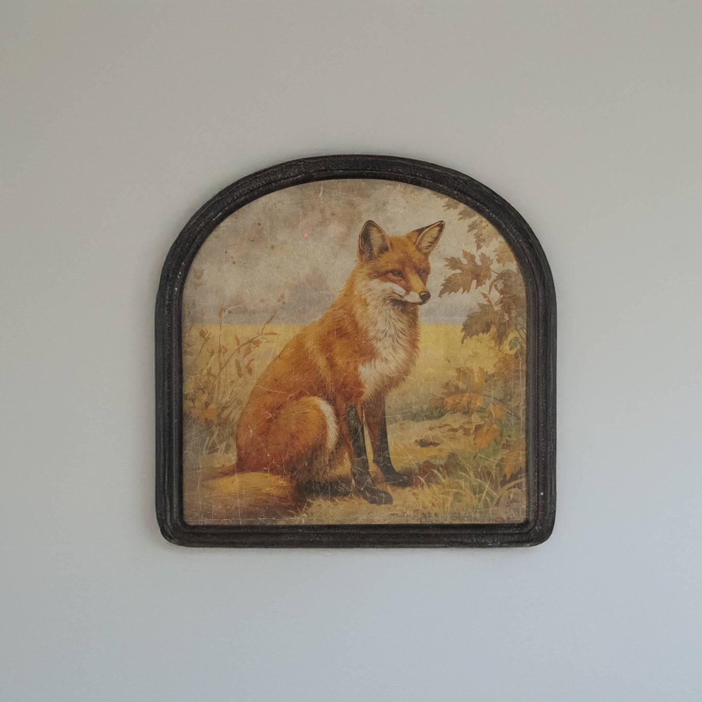 FRAMED SITTING FOX PRINT