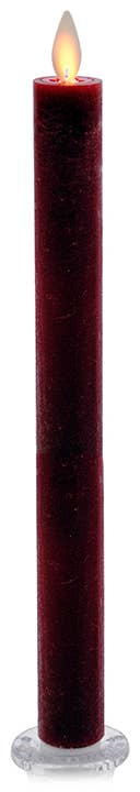LED Taper Candle with Flickering Flame & Remote, 14" - Box/2: Red