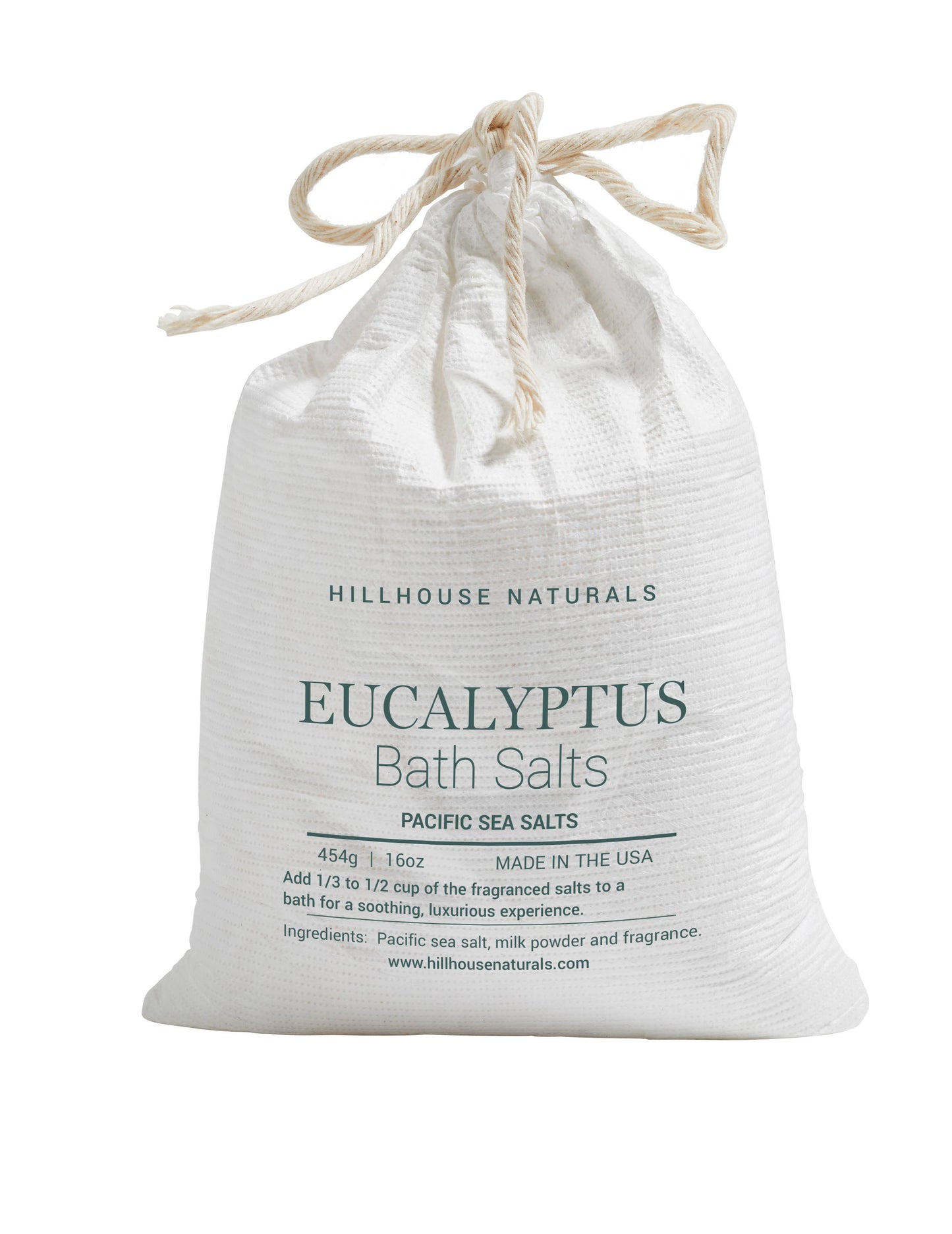 Eucalyptus Bath Salts In Drawstring Bag 16oz. Ctn. 6