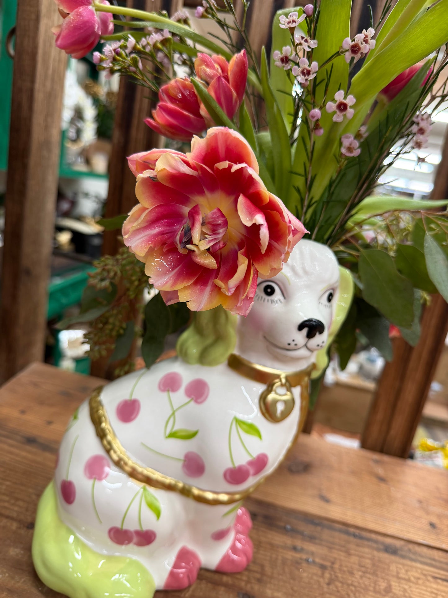 Chinoiserie Style Sitting Puppy