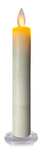 LED Taper Candle with Flickering Flame & Remote, 9" - Box/2: Red