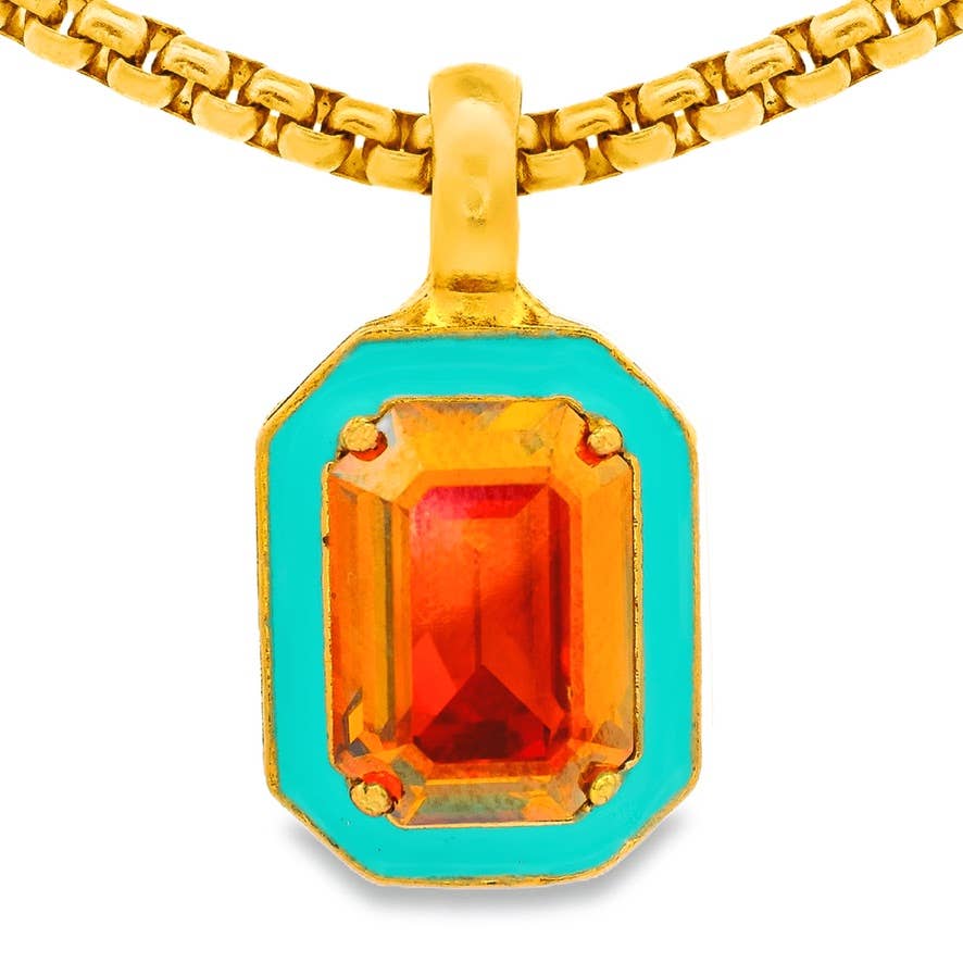 Dakota Pendant Necklace: Jean Blue