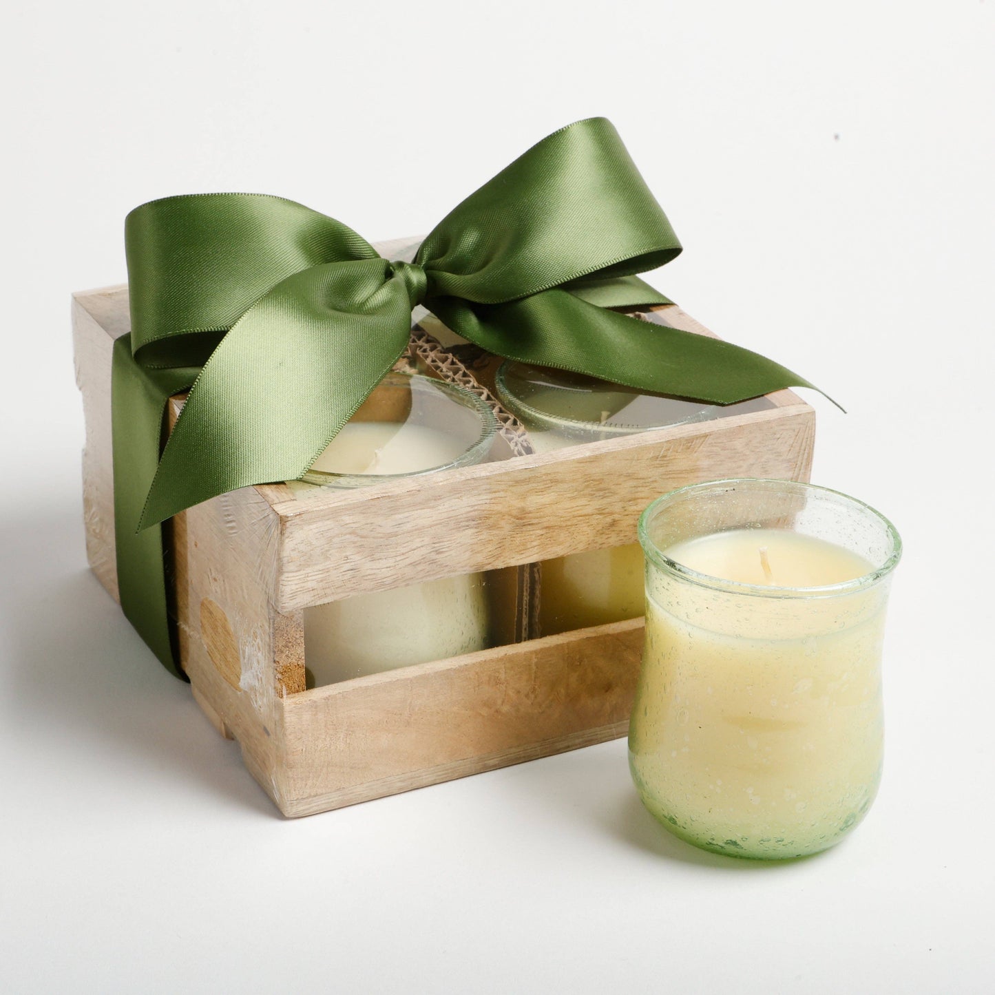 Noble Fir - Fall Set of 4 Votives in Wooden Crate MIN 4