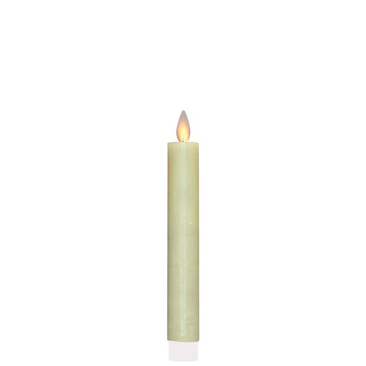 LED Taper Candle with Flickering Flame & Remote, 7" - Box/2: Tan