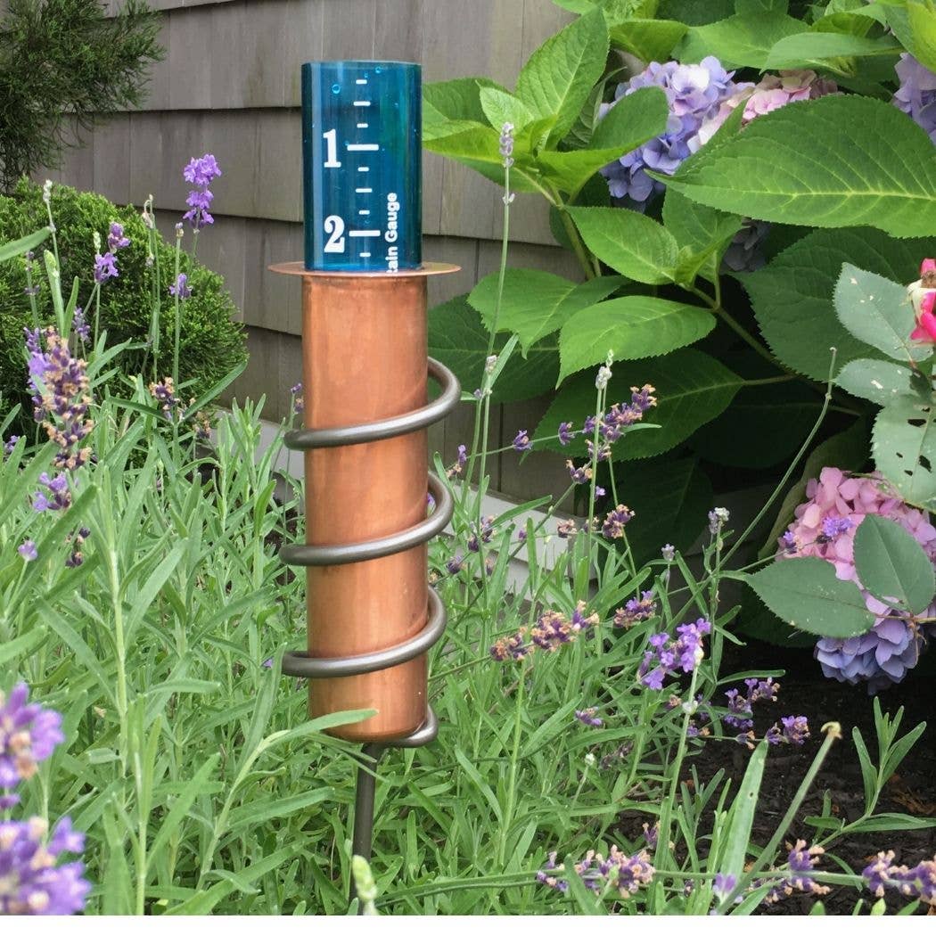 24" Copper Rain Gauge. Winter Safe Garden Rain Gauge.