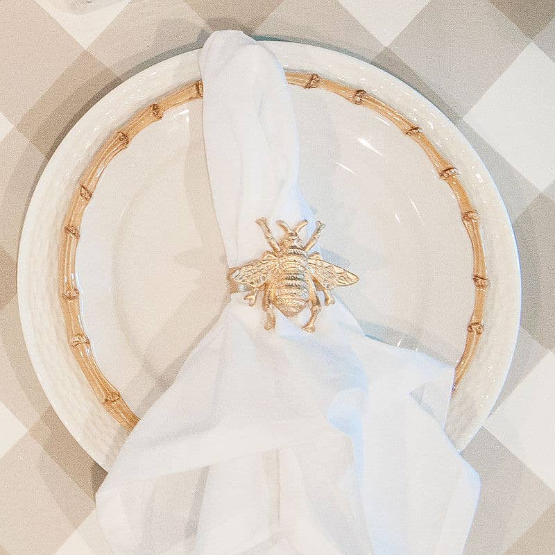 Bee Napkin Ring (4pk): Gold