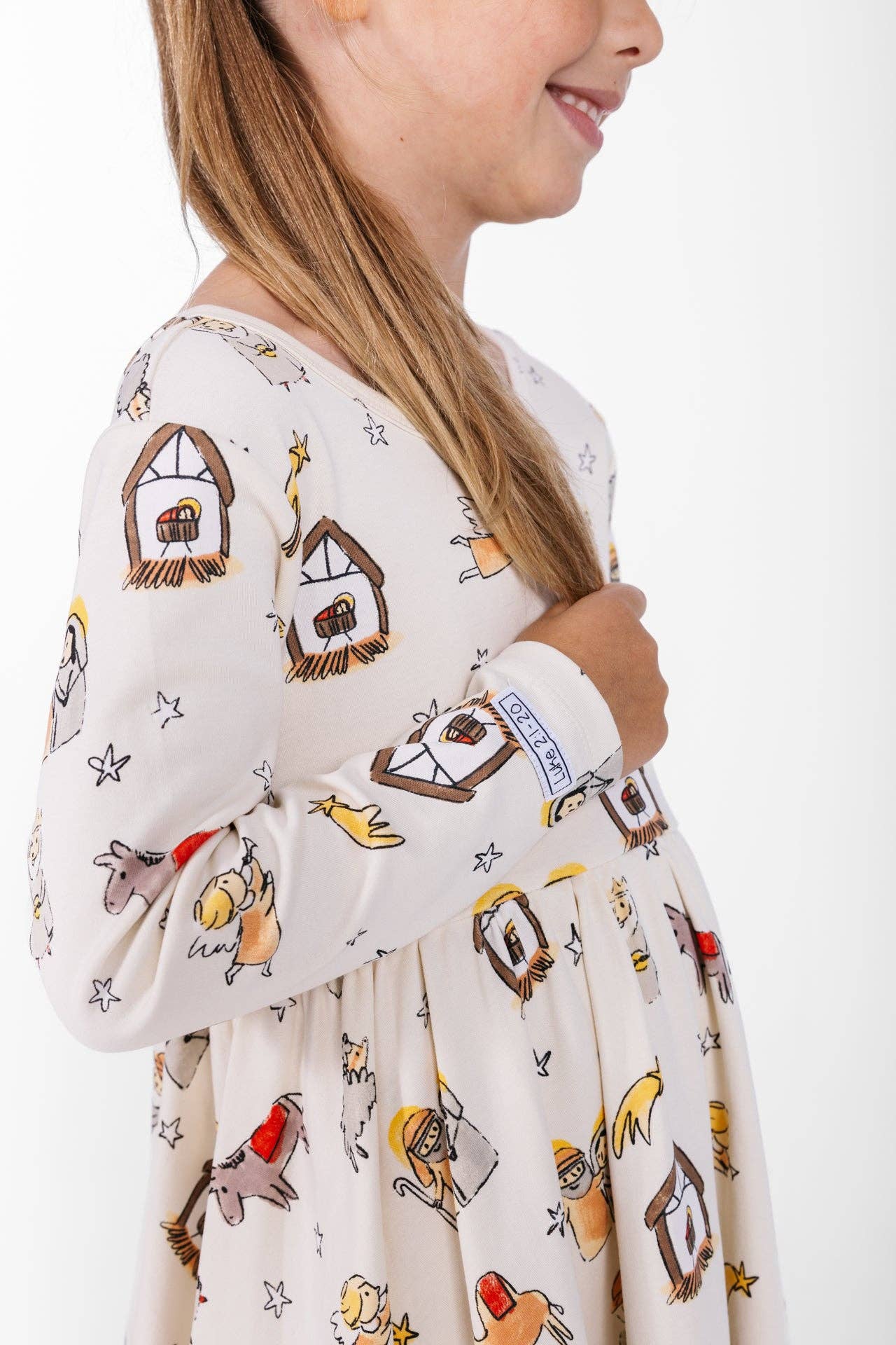 Away in a Manger Twirl Dress Cotton: 05