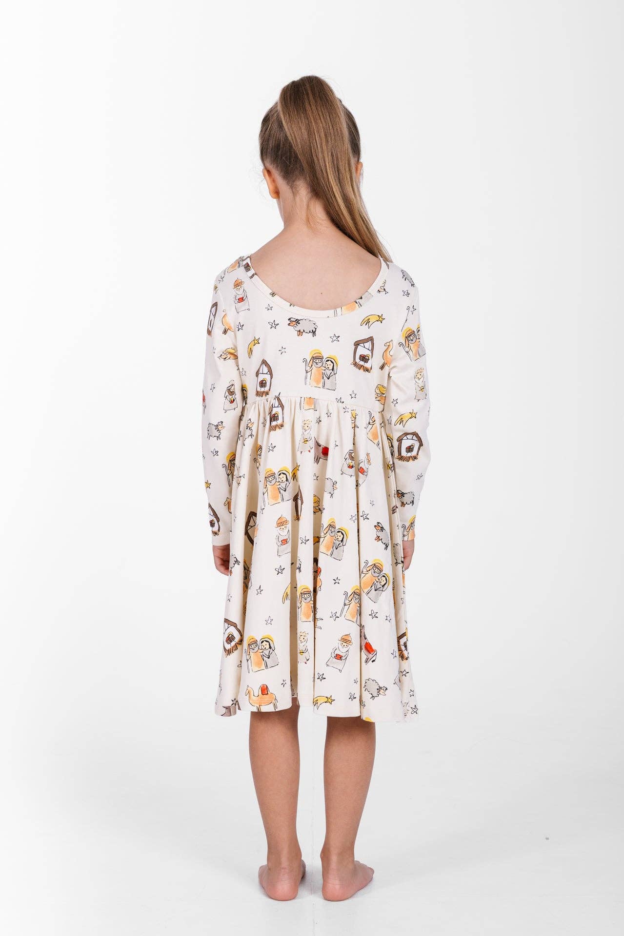 Away in a Manger Twirl Dress Cotton: 05