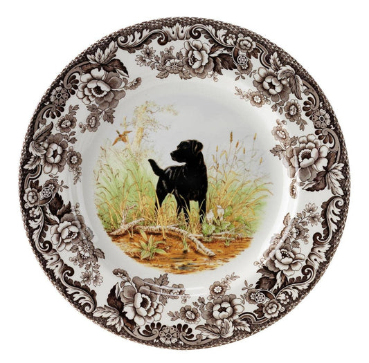 Portmeirion, Spode, Pimpernel, Nachtmann, Wrendale Designs - Spode Woodland Salad Plate 8 inch (Black Labrador Retriever)