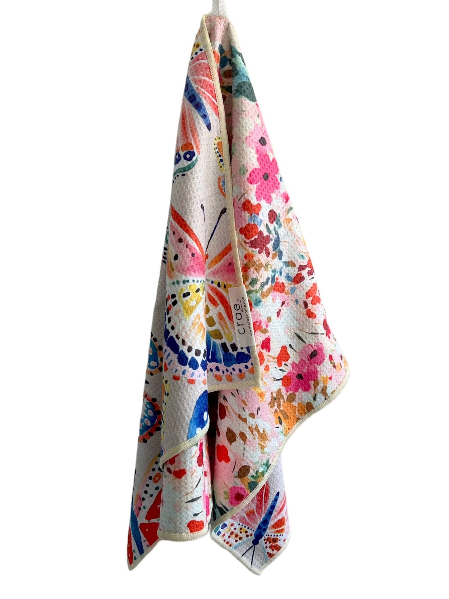 Floatie: Reversible Hand Towel: Cream/Pink / 19x29 in / Hand Towel