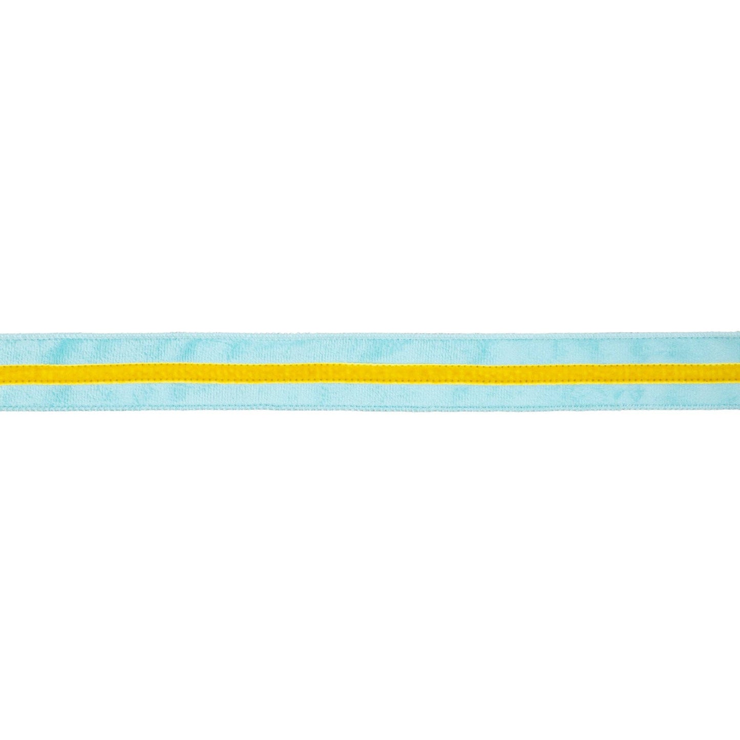 1 1/2" Wired Velvet Ribbon w/ Trim | Blue w/ Yelllow Trim | 10 Yard Roll