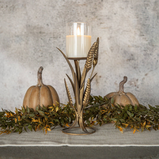 GOLD HARVEST PILLAR CANDLE HOLDER
