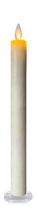 LED Taper Candle with Flickering Flame & Remote, 12" - Box/2: Red