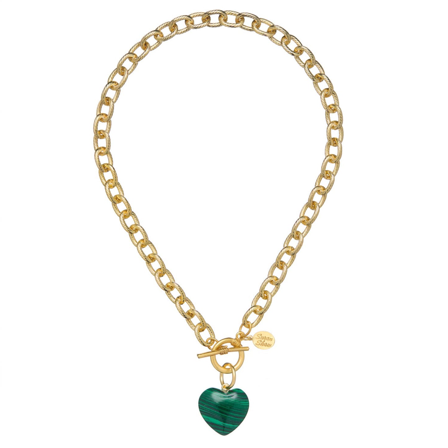 Stone Heart Toggle Necklace: Blue Lapis