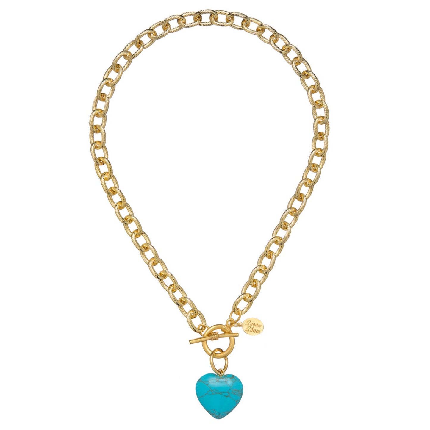 Stone Heart Toggle Necklace: Blue Lapis