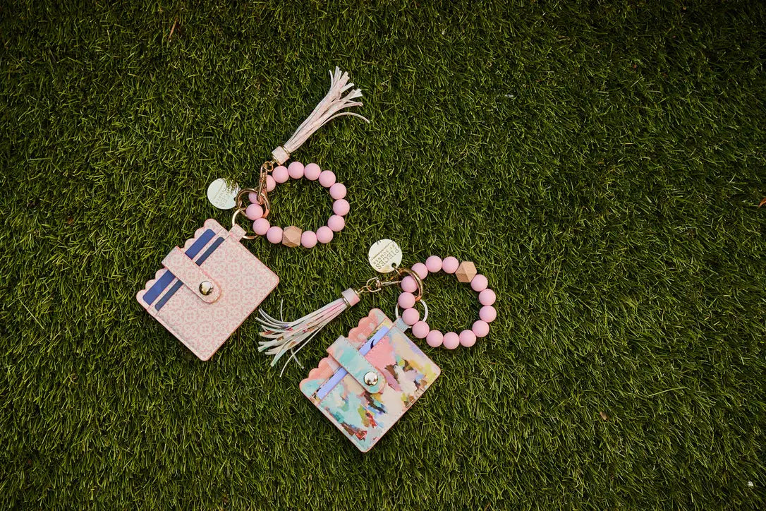 Porto Tiles Blush Keychain Wristlet Wallet: One Size