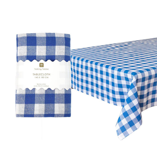 Blue & White Gingham Tablecloth | Tableware |