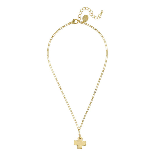 Mini Cross Paperclip Necklace