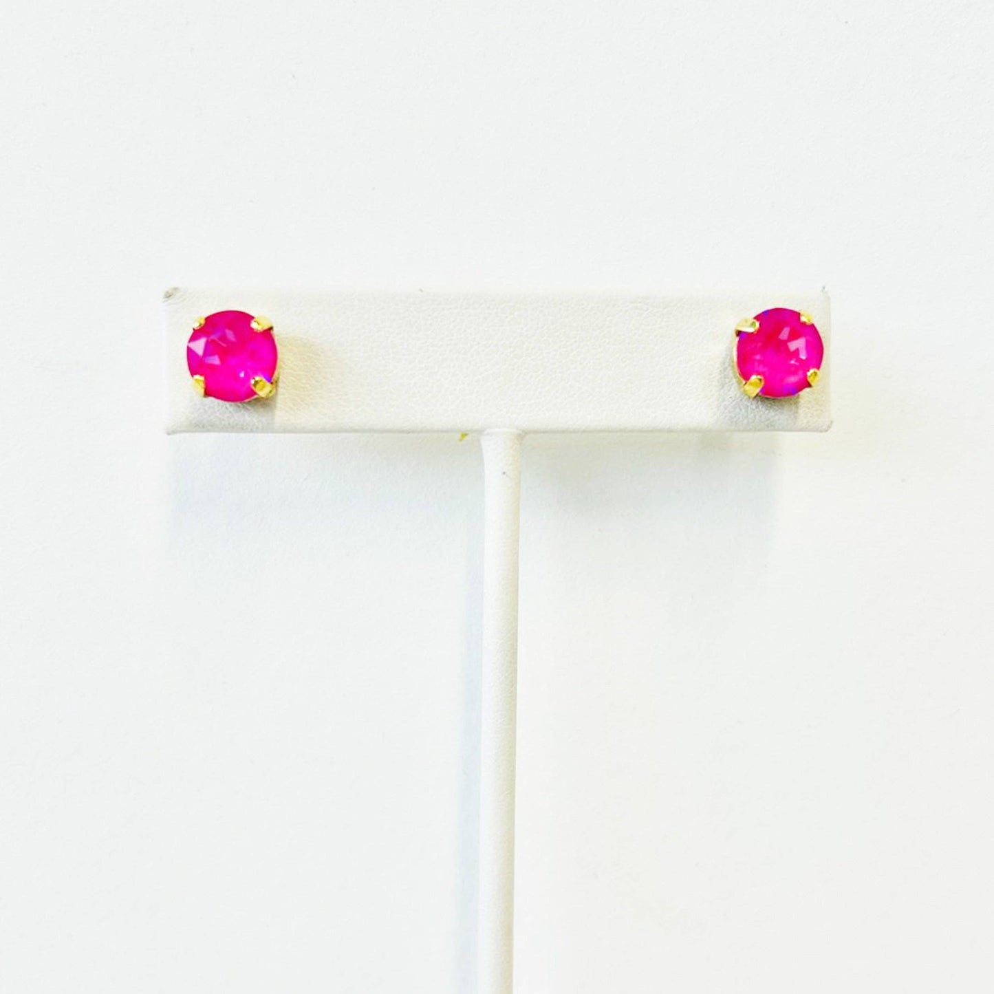 Oakland Studs in Fairy Dust: Ultra Fuchsia