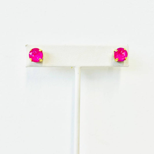 Oakland Studs in Fairy Dust: Ultra Fuchsia