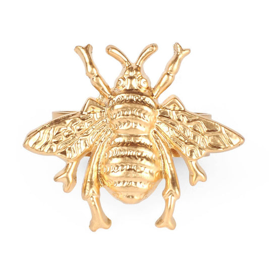 Bee Napkin Ring (4pk): Gold