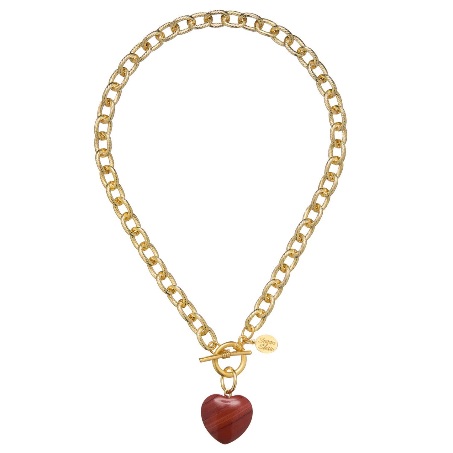 Stone Heart Toggle Necklace: Blue Lapis